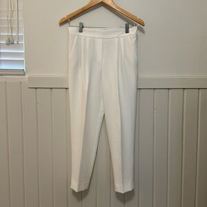 Babaton White Crepe Pants 2